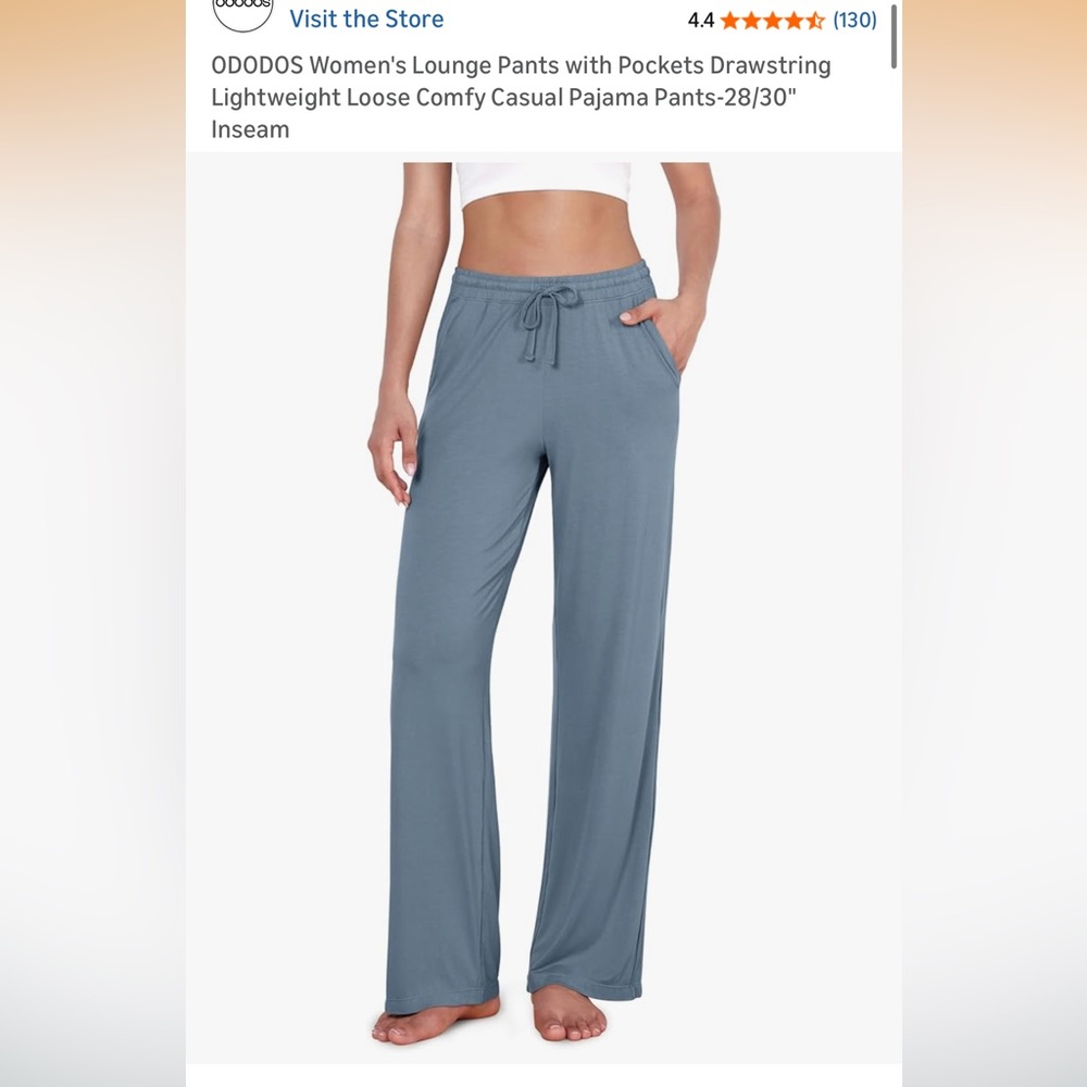 ODODOS Women's Relaxed Wide-Leg Pajama Pants in Blue Fusion